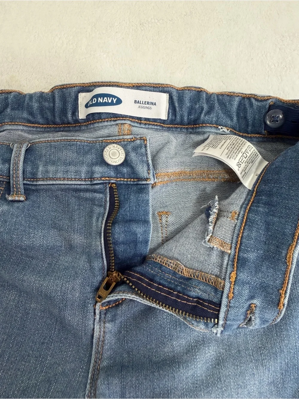 Old Navy Ballerina Jeggings Blue Youth Distressed Two-Tone Size 14